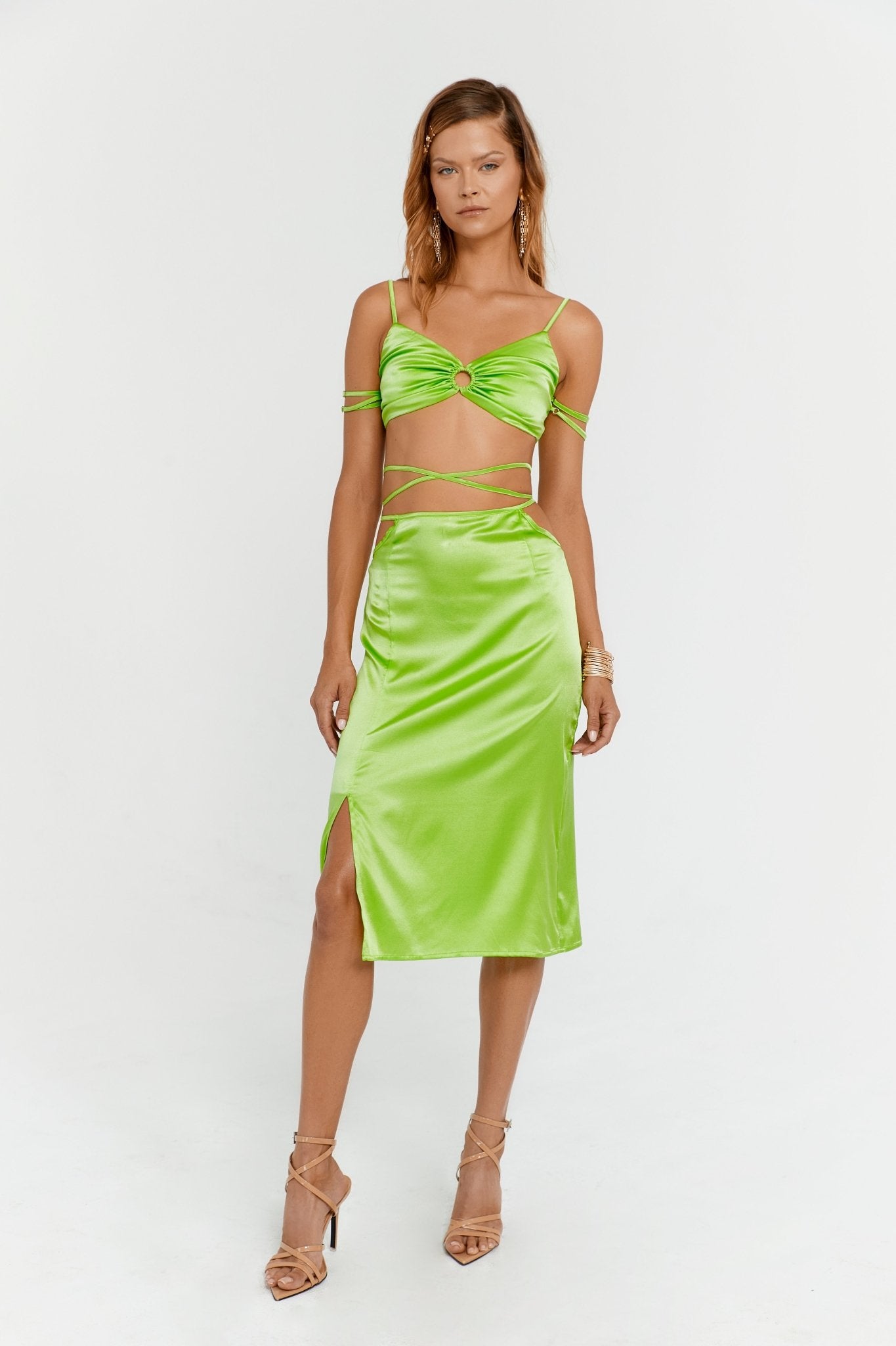 Kindia Midi Silk Set - KIWI - Sincerely Ria